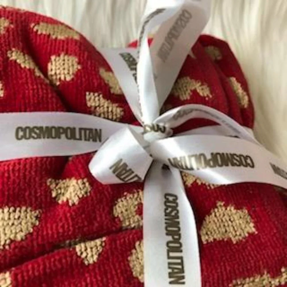 Cosmopolitan Red/Gold Leopard 4 Piece Washcloth Set